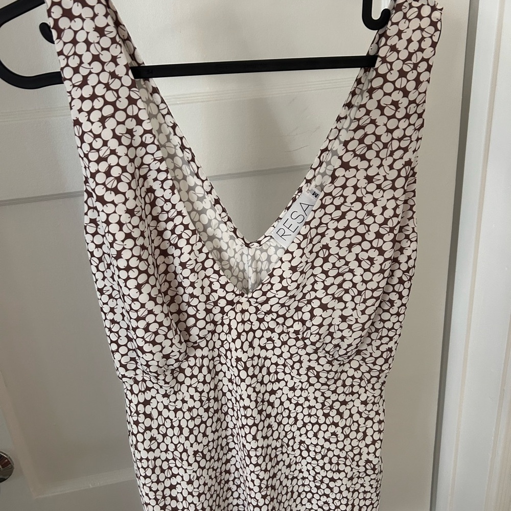 Brown and White Polka Dot Dress